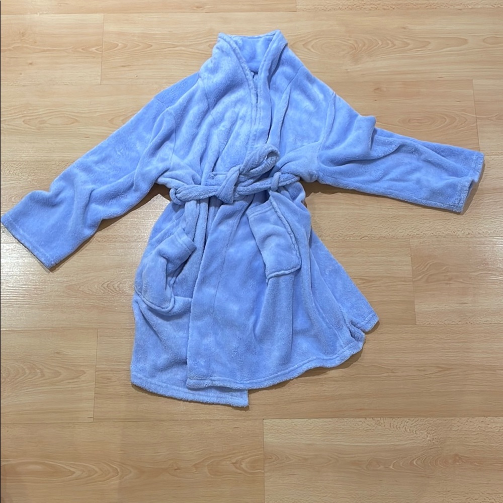 Cozy Light Blue Fleece Robe